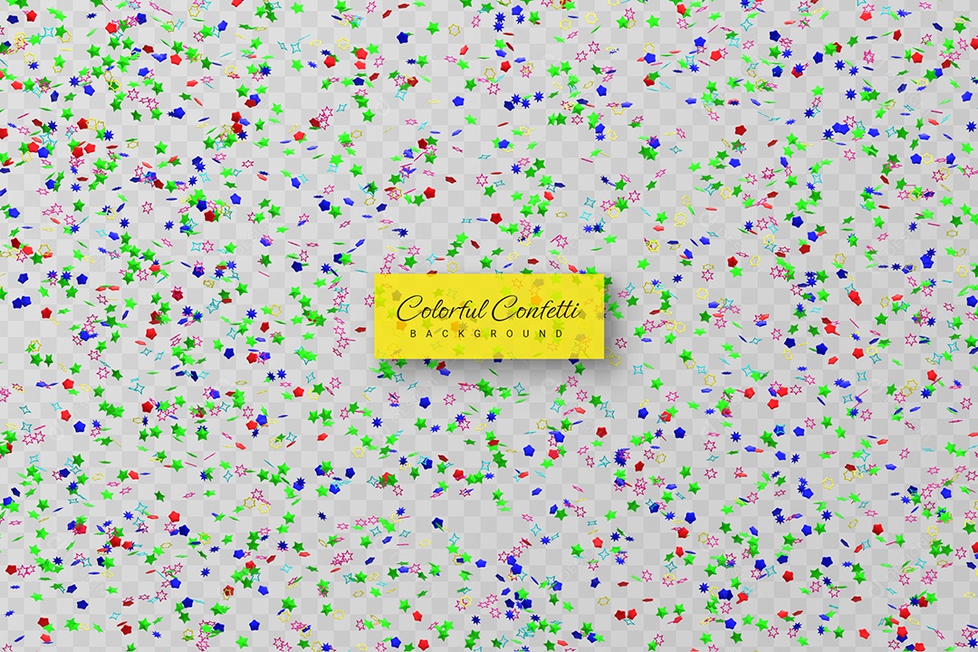 Confete Elemento 3D para Composição PSD