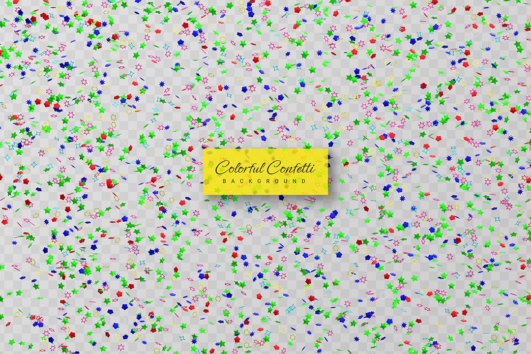 Confete Estrelas de Decoração Elemento 3D para Composição PSD