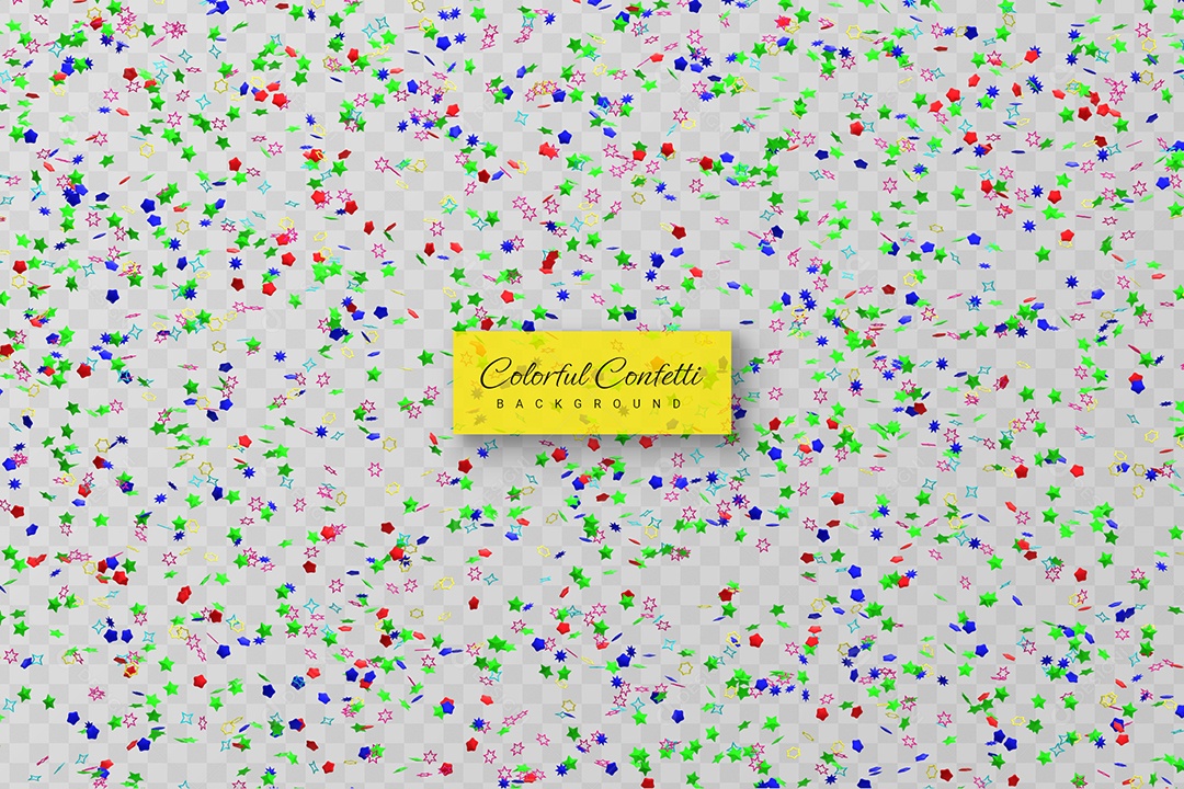 Confete Azul Verde e Rosa Elemento 3D para Composição PSD