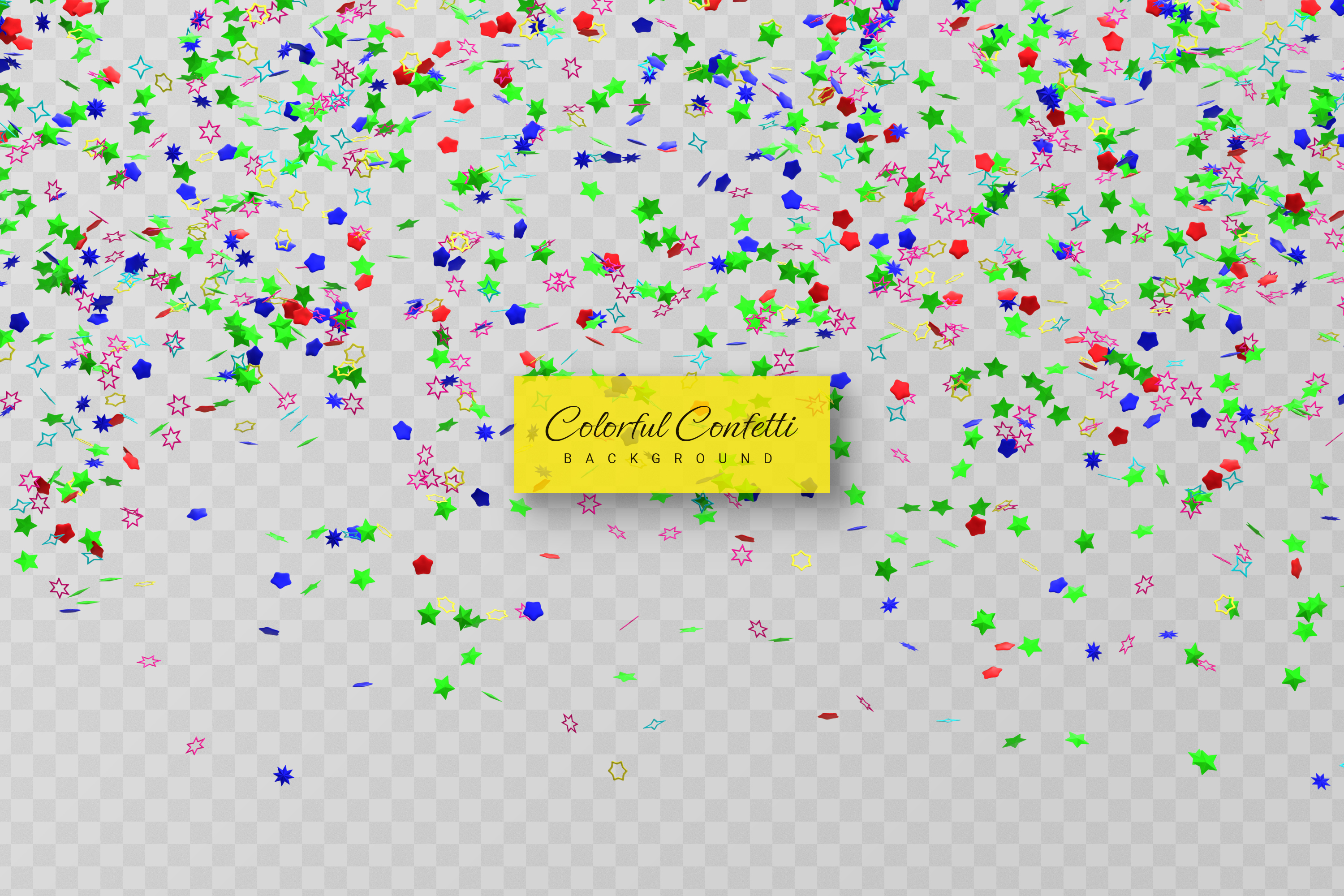 Confete Colorido Decorativo Elemento 3D para Composição PSD