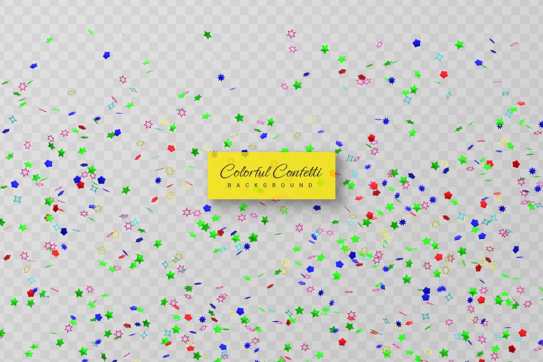 Confete Colorido Elemento 3D para Composição PSD
