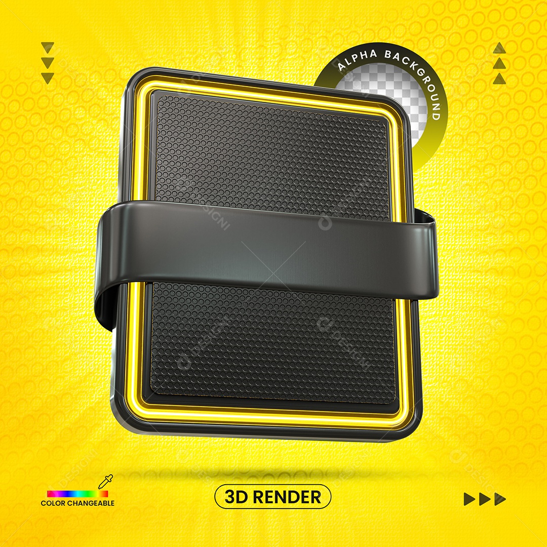 Placa de Metal para Desconto Elemento 3D para Composição PSD