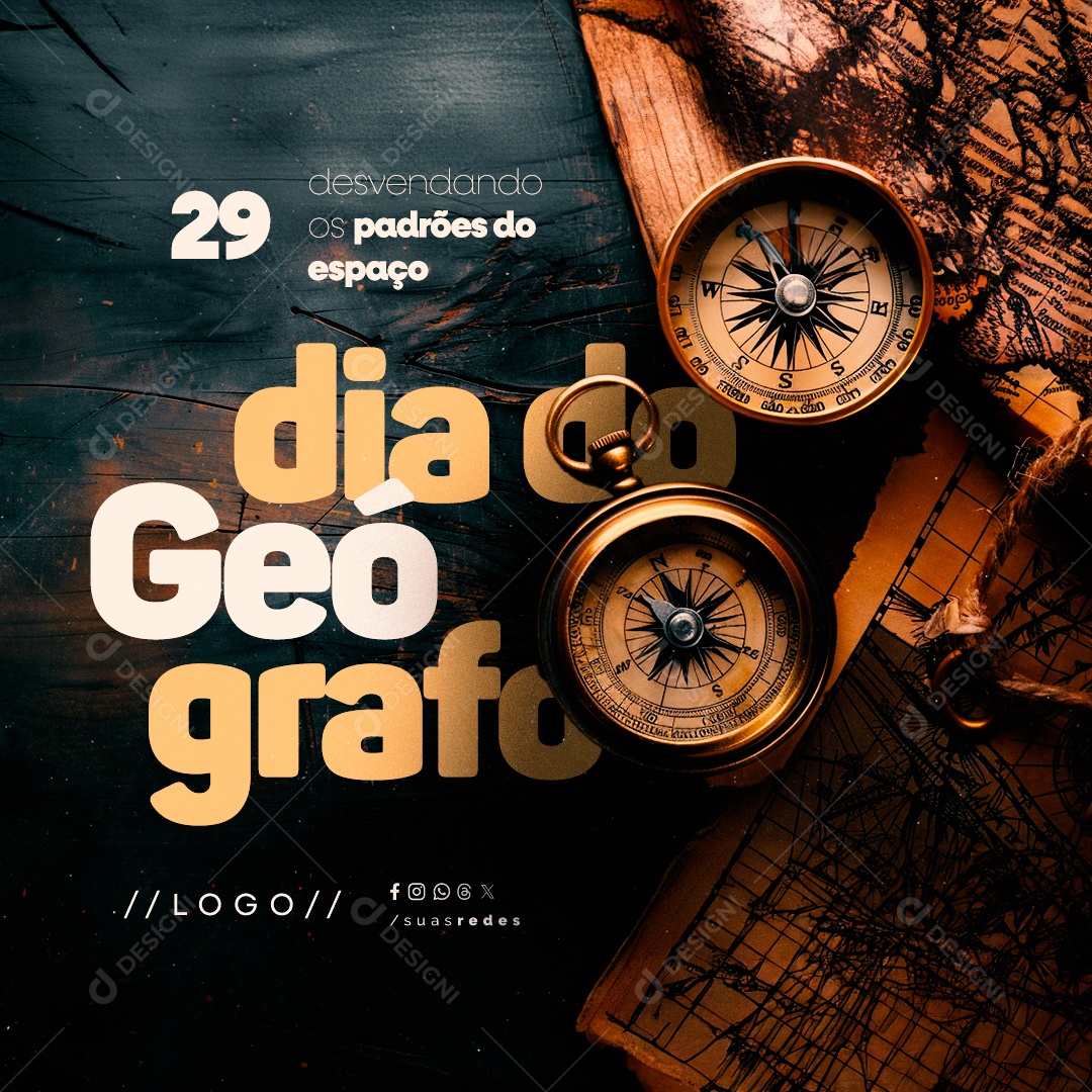 Dia do Geógrafo 29 de Maio Social Media PSD Editável