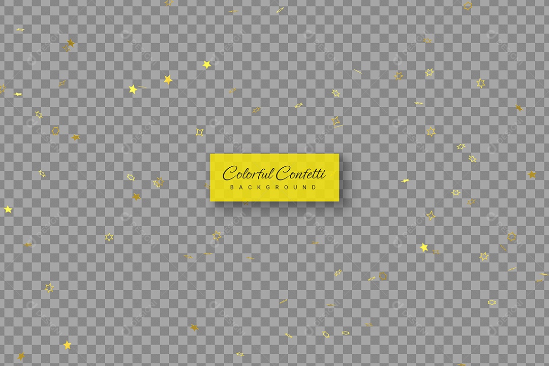 Confete de Estrelinhas Elemento 3D para Composição PSD