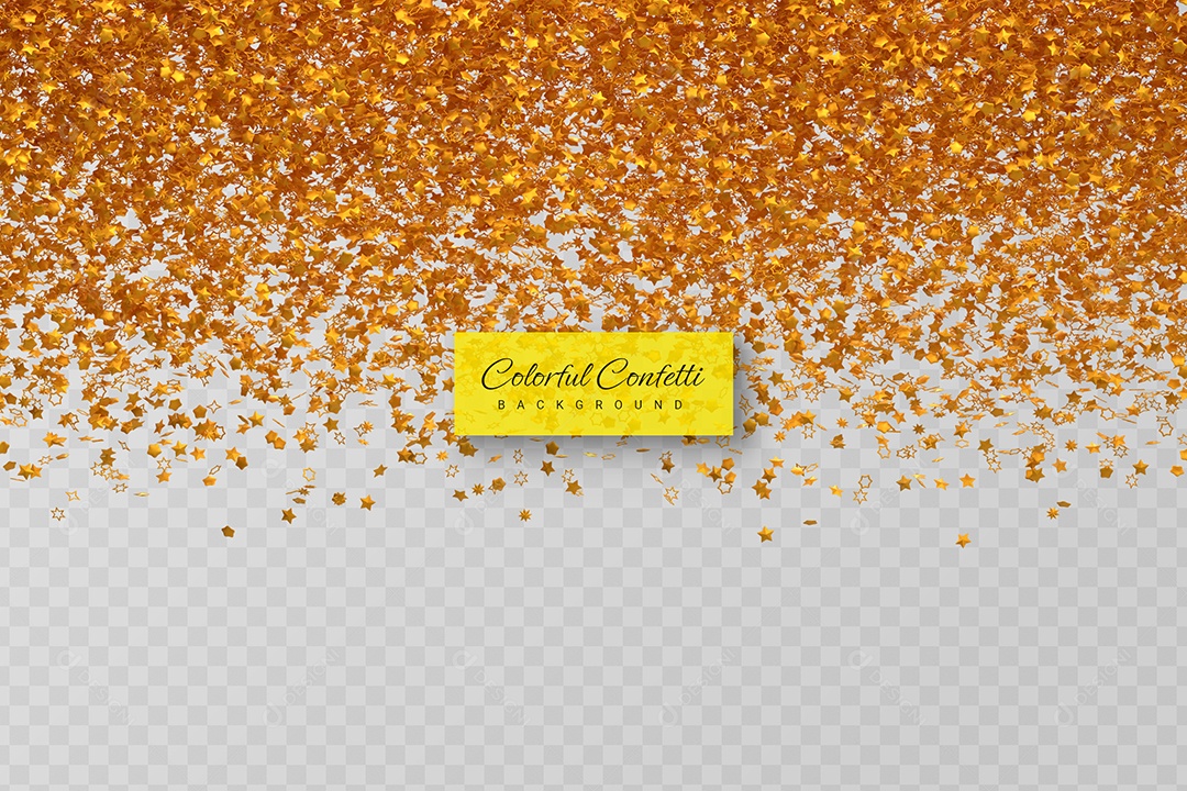 Confete Enfeite de Festa Elemento 3D para Composição PSD