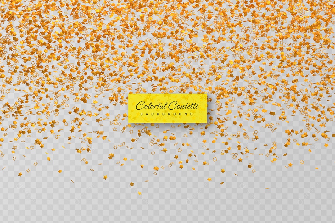 Confete Enfeite de Festa Elemento 3D para Composição PSD
