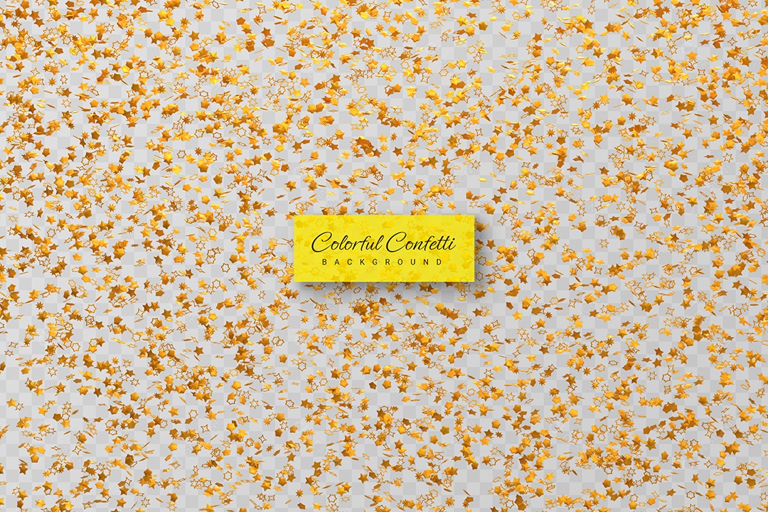 Confete de Festa Elemento 3D para Composição PSD