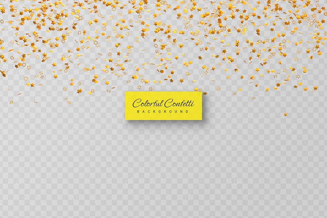 Confete Decoratio de Estrela Elemento 3D para Composição PSD