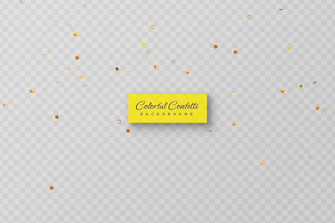 Confete Formato de Estrela Elemento 3D para Composição PSD