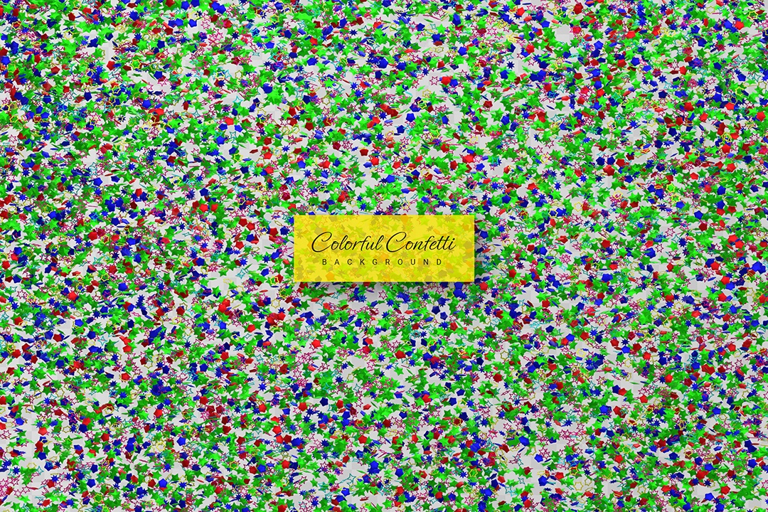 Confete de Festa Colorido Elemento 3D para Composição PSD