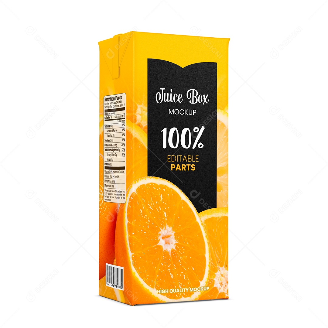 Caixa de Suco PSD Editável Mockup