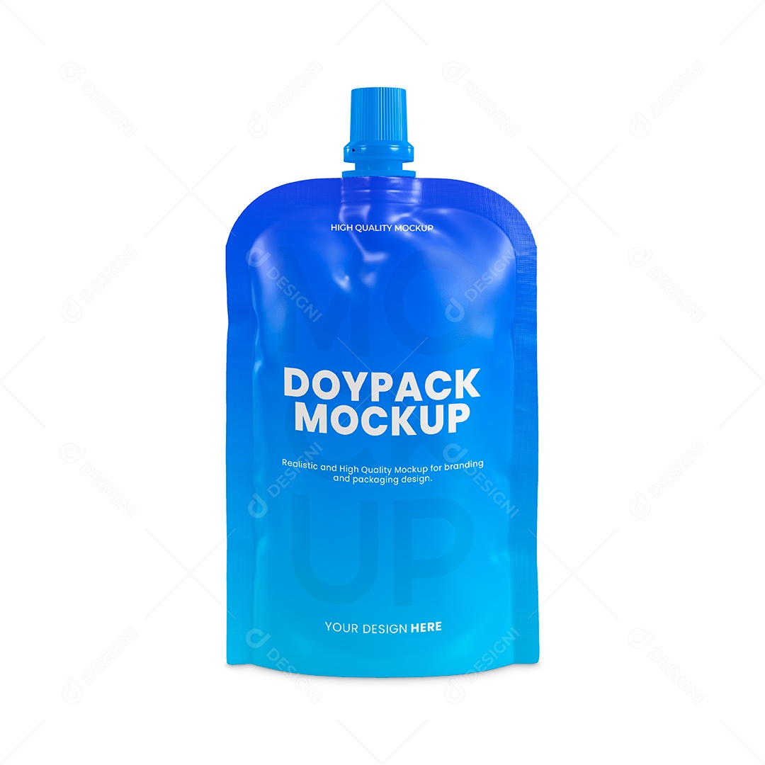Embalagem de Plástico Tipo Doypack PSD Editável Mockup