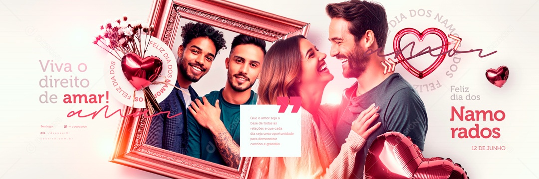 Carrossel Dia dos Namorados 12 de Junho Viva o Direito de Amar Social Media PSD Editável