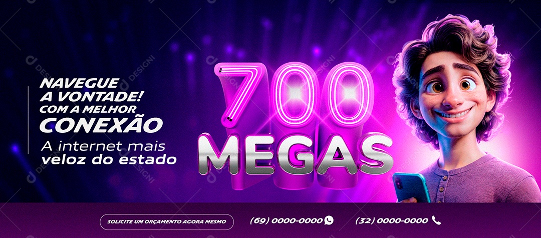 Social Media Banner Provedor De Internet PSD Editável