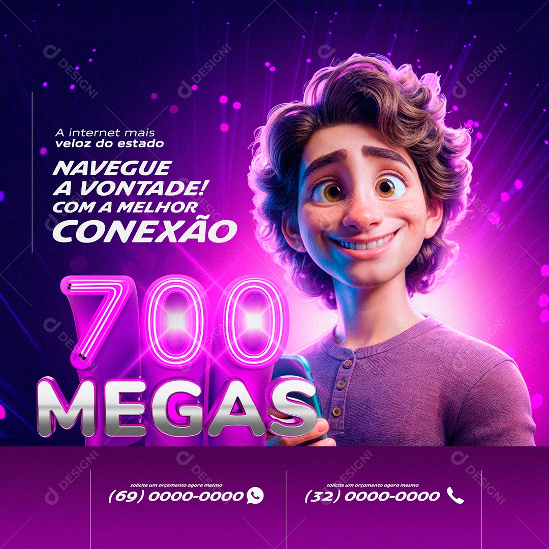 Social Media Feed Provedor De Internet PSD Editável