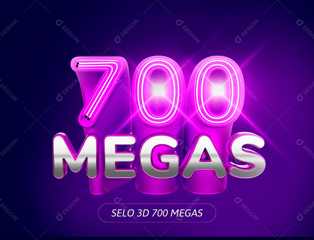 Selo 3D 700 Megas Provedor De Internet