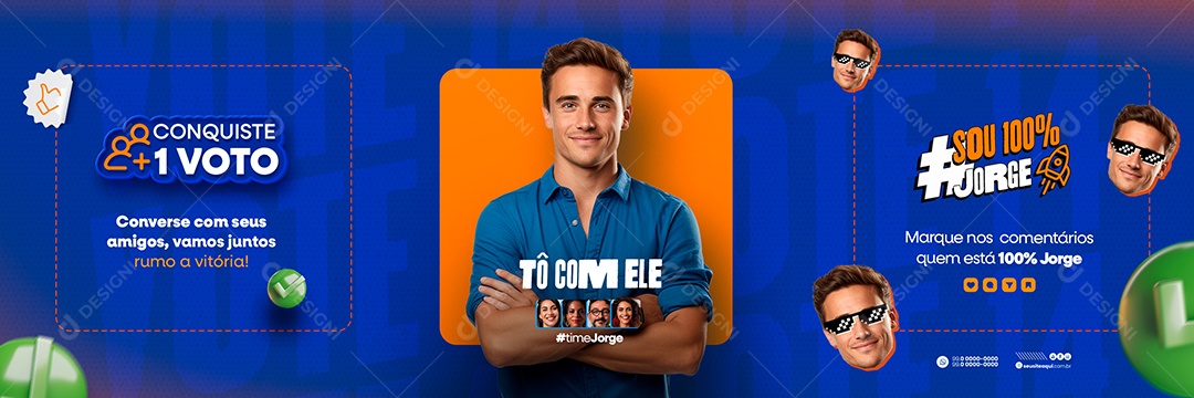 Carrossel Política Conquiste mais um Voto Social Media PSD Editável