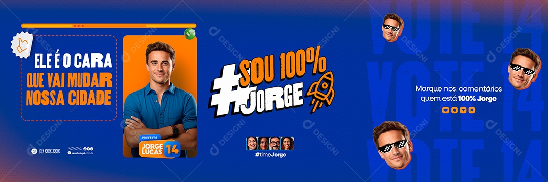 Carrossel Política Ele é o Cara que Vai Mudar nossa Cidade Social Media PSD Editável