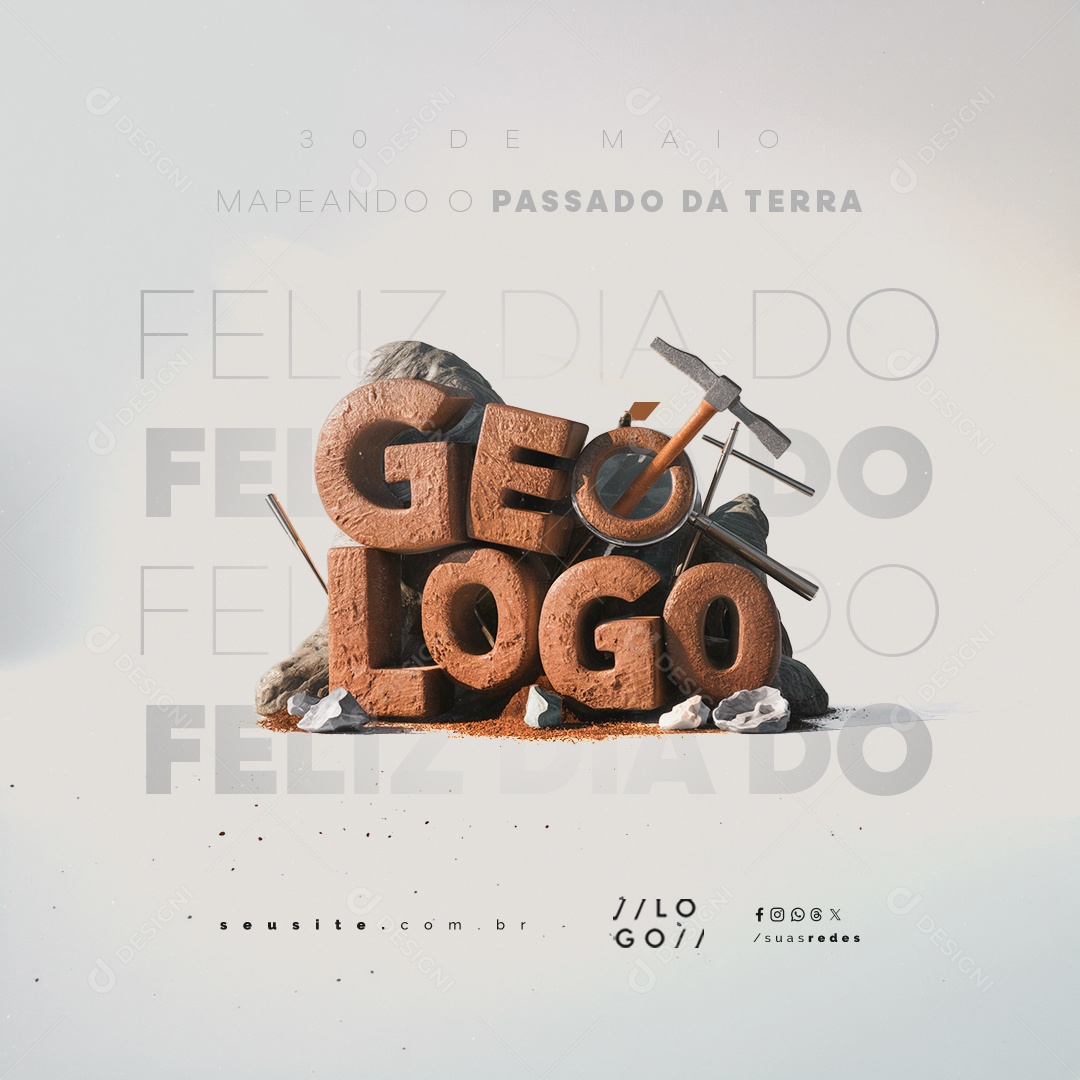 Feliz Dia do Geólogo 30 de Maio Social Media PSD Editável