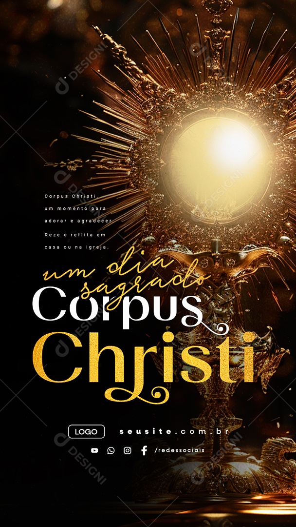 Story Dia de Corpus Christi 30 de Maio Um Dia Sagrado Social Media PSD Editável