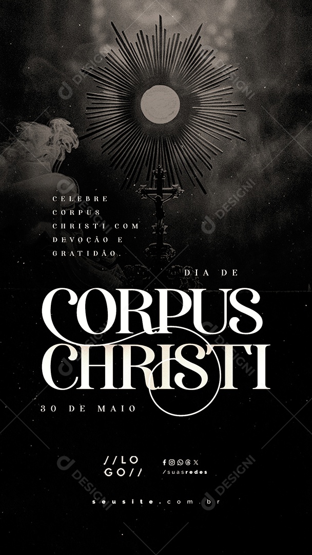Story Social Media Dia de Corpus Christi 30 de Maio Celebre PSD Editável