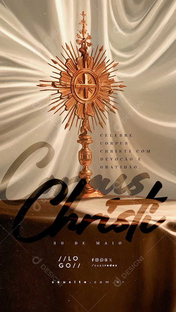 Story Dia de Corpus Christi 30 de Maio Celebre Social Media PSD Editável
