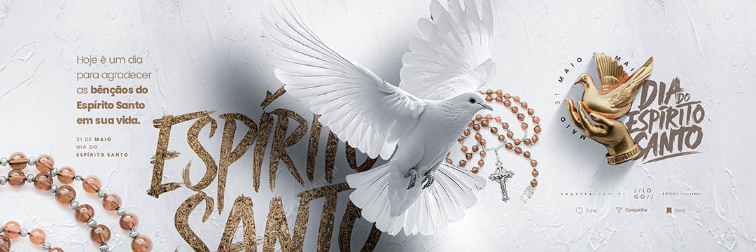 Carrossel Dia do Espirito Santo 31 de Maio Hoje é Um Dia para Agradecer Social Media PSD Editável