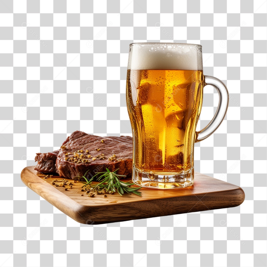 Carne Assada com Cerveja PNG Transparente