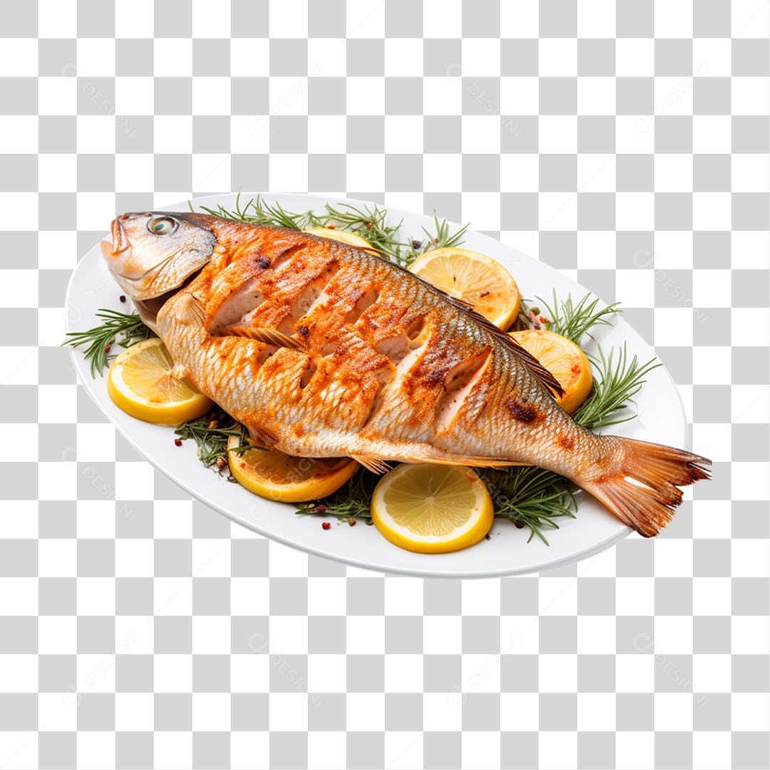 Peixe Assado PNG Transparente