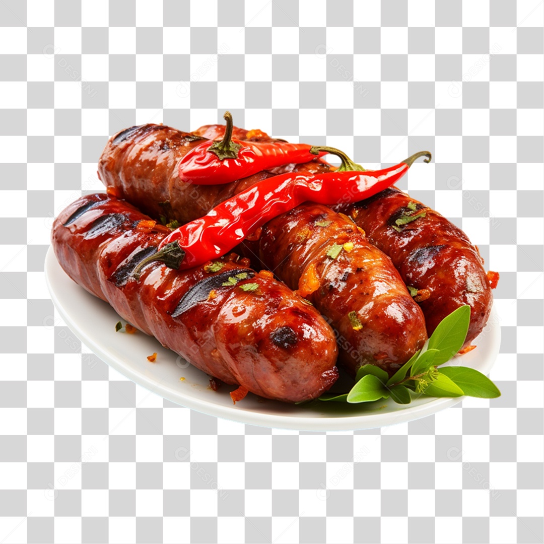 Linguiça Assada PNG Transparente