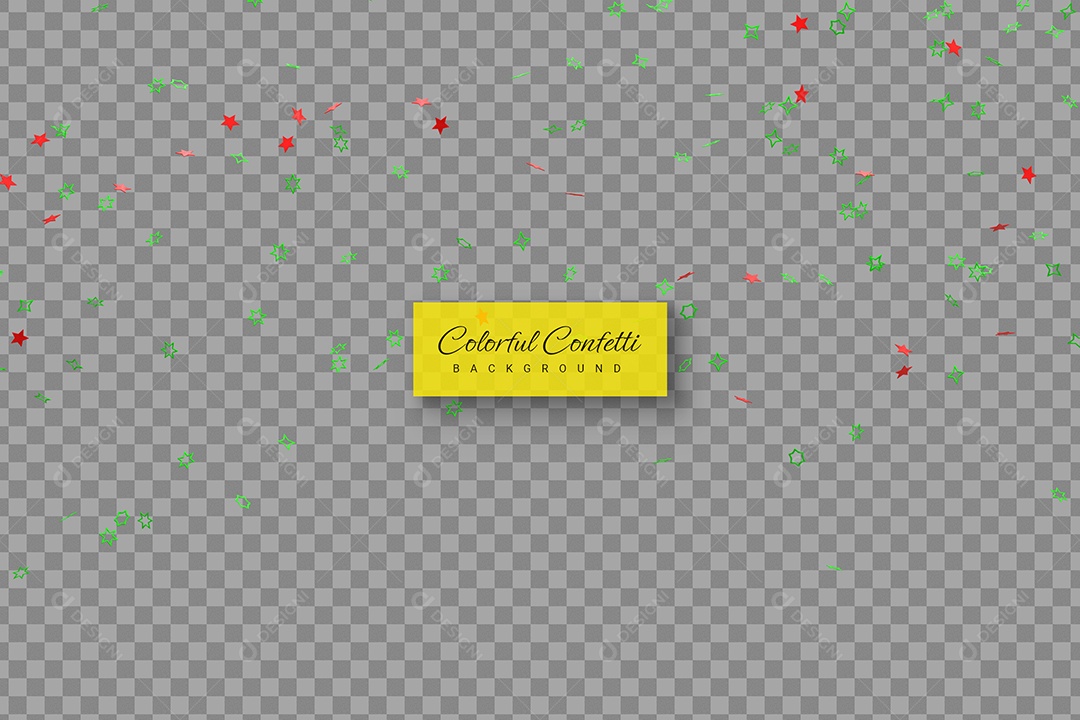 Enfeite Colorido Elemento 3D de Confete para Composição PSD