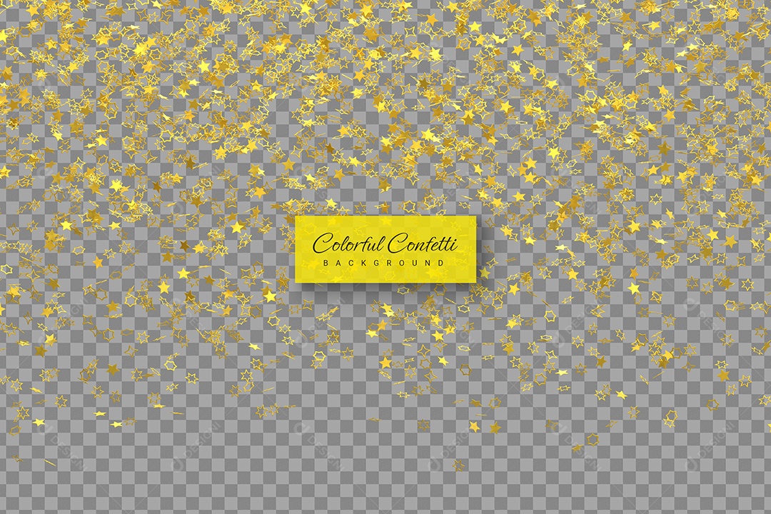 Confete Estrelinhas para Decorar Elemento 3D para Composição PSD