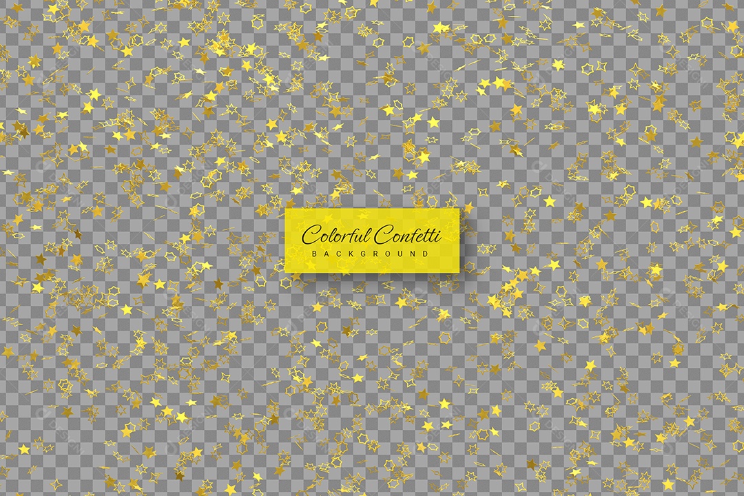 Estrelinhas Decorativas Elemento 3D de Confete para Composição PSD