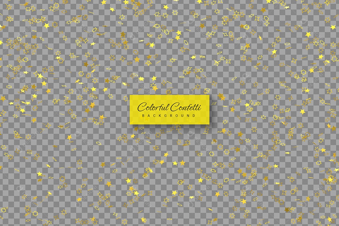 Confete Decorativo de Festa Elemento 3D para Composição PSD