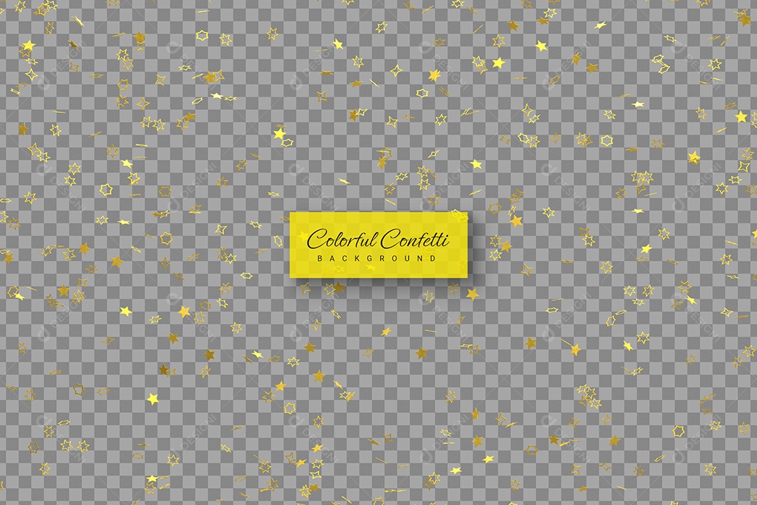 Enfeite Decorativo Elemento 3D de Confete para Composição PSD