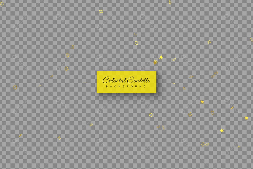 Confete Estrelas de Decoração Elemento 3D para Composição PSD