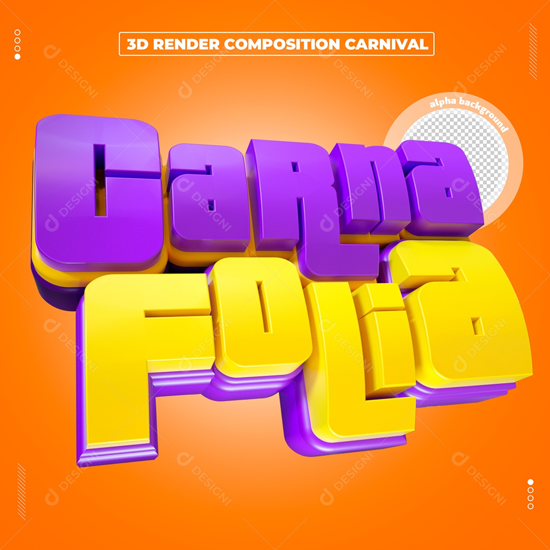 CarnaFolia Selo 3D Para Composição PSD