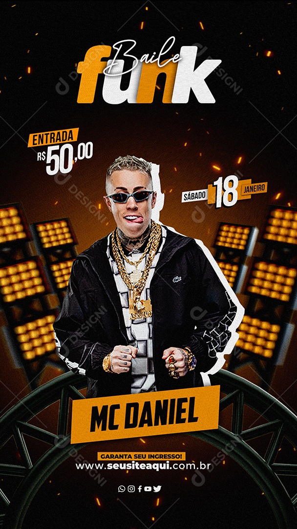 Flyer Evento Mc Daniel Social Media PSD Editável