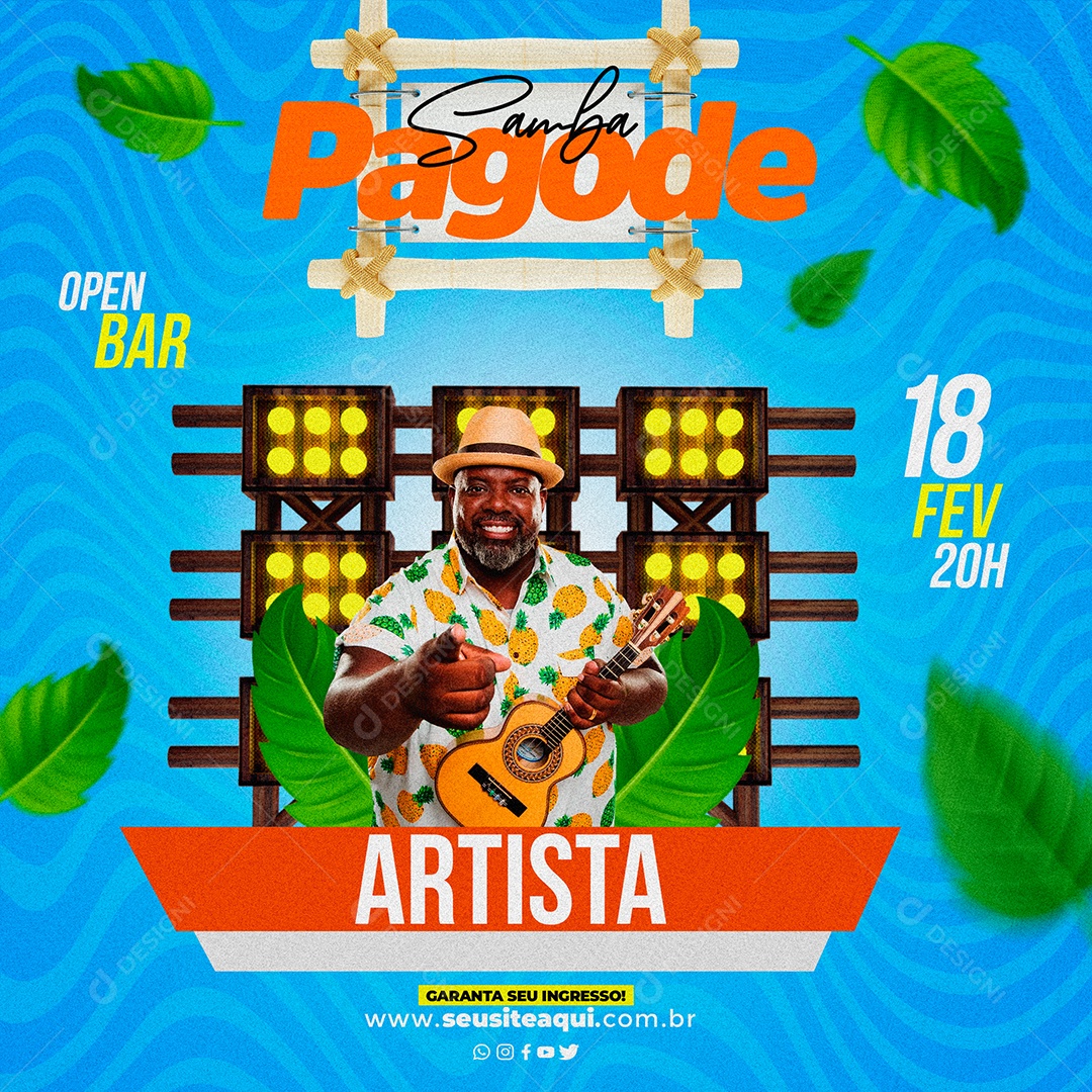 Flyer Show Pagode Social Media PSD Editável