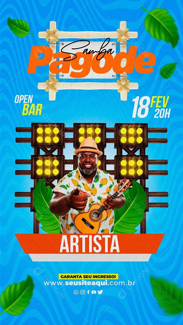 Flyer Show Pagode Social Media PSD Editável