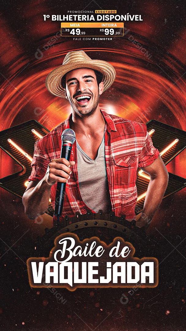 Story Flyer Baile de Vaquejada Social Media PSD Editável