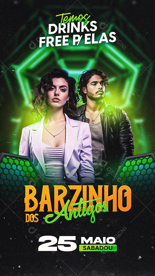 Story Flyer Temos Drinks Free Barzinho Dos Antigos Social Media PSD Editável