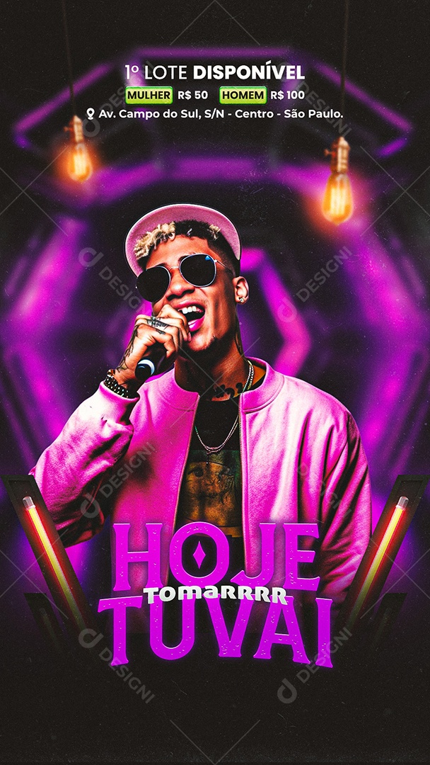 Story Flyer Hoje Tu Vai Tomar Social Media PSD Editável