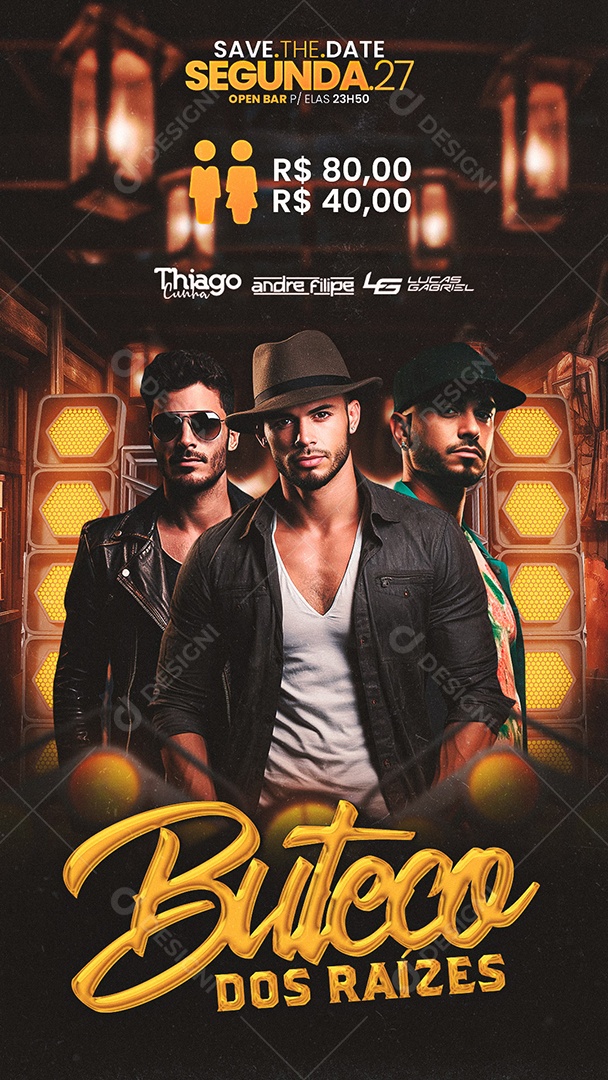 Story Flyer Buteco Dos Raízes Social Media PSD Editable