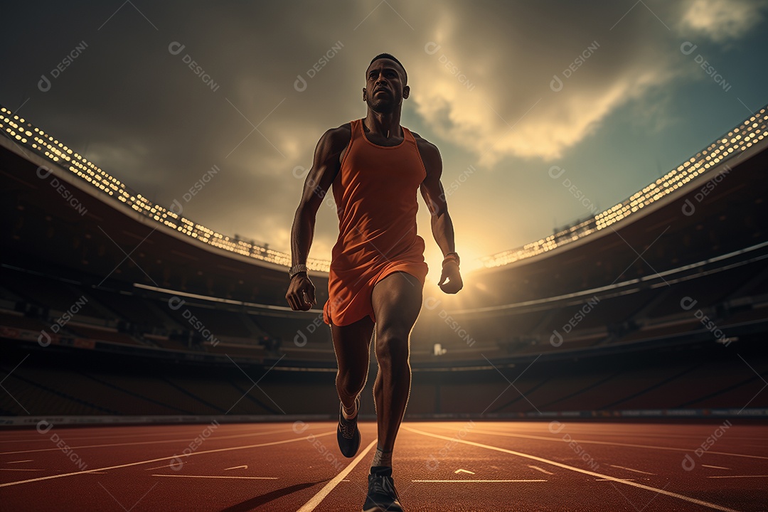 Atleta em disputa de corrida