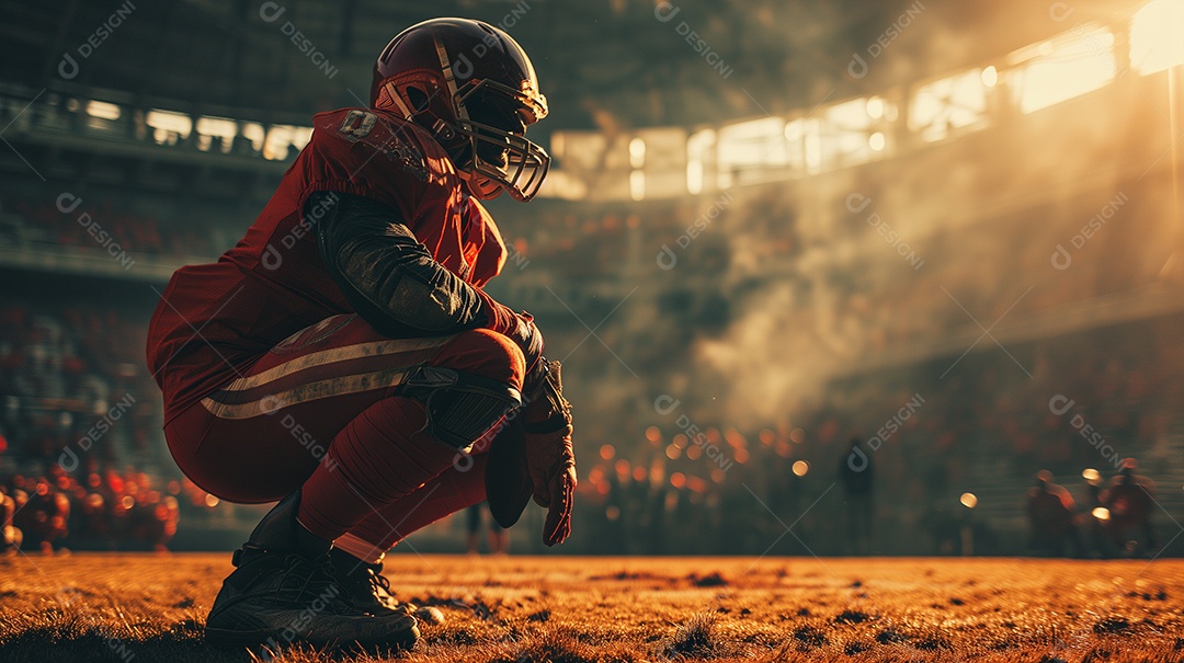 Jogador de futebol americano em ação durante um jogo