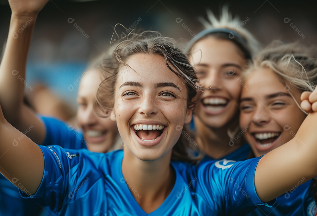 Grupo de jovens torcedoras