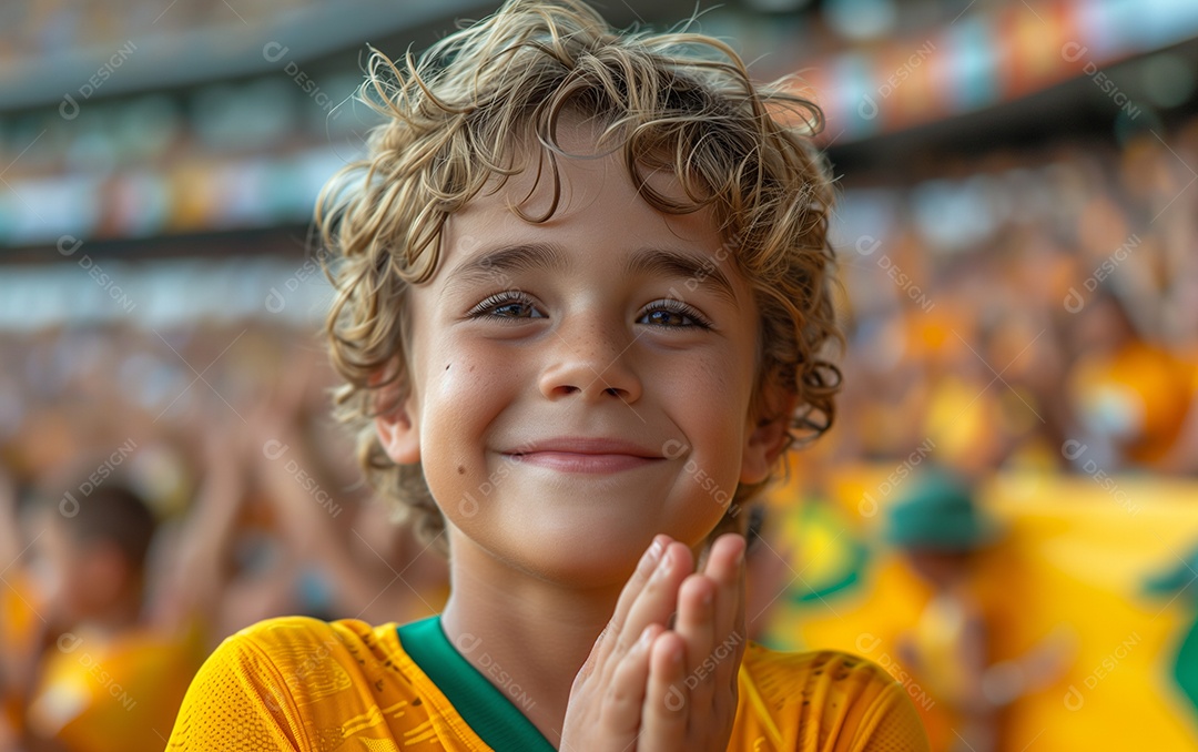 Um menino lindo torcedor do brasil