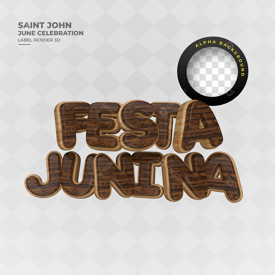 Festa Junina Texto 3D Para Composição PSD