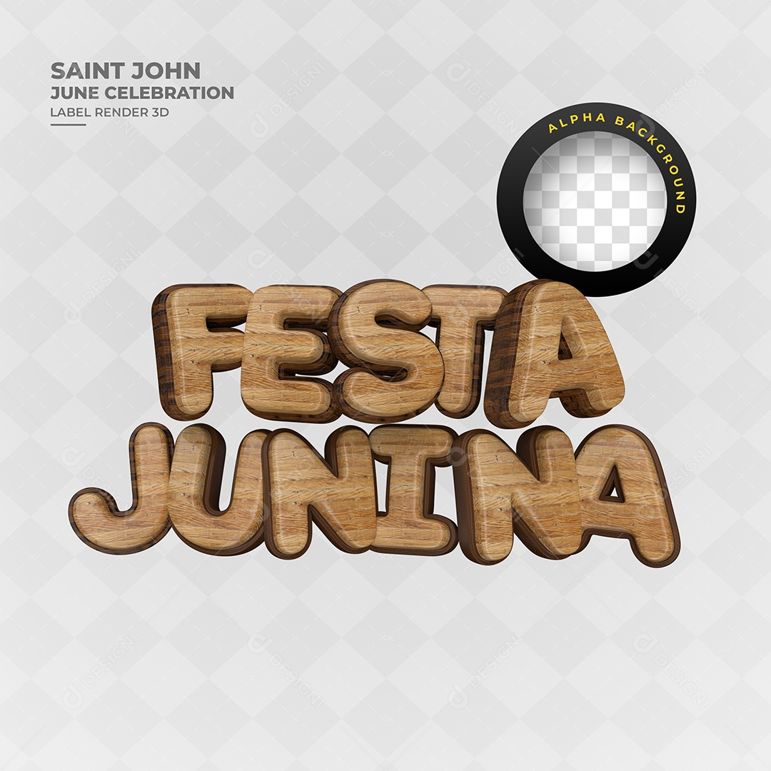 Festa Junina Texto 3D Para Composição PSD